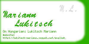 mariann lukitsch business card